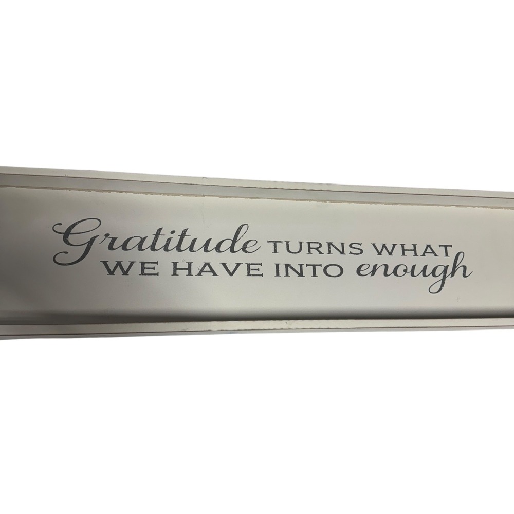 Quill to Paper Gratitude Sign - Rustic Farmhouse Decor - 36"‎ Long Gray